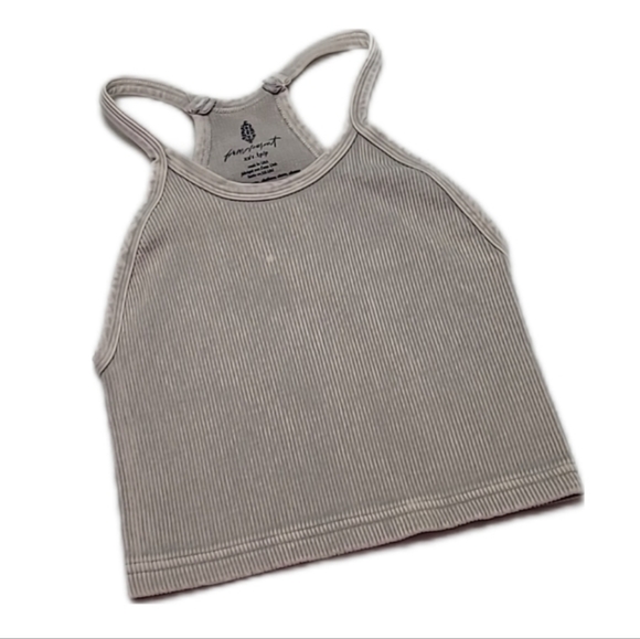 FP Movement Happiness Runs Crop Ribbed Tank Top in Brushed Taupe XS - Picture 1 of 14